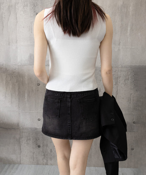 パール付きトップスノースリーブニット夏服 袖なしサマーニットレディース インナートップスきれいめ プルオーバーニットシンプルおしゃれ オフィスカジュアル トップス 2XIAOLL-001